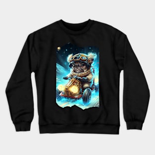 Cyberpunk Pug Super Kart Racing Crewneck Sweatshirt